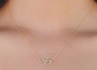 Birthday Gifts Ideas : Minimalist 18K Gold or Silver Wifey Necklace