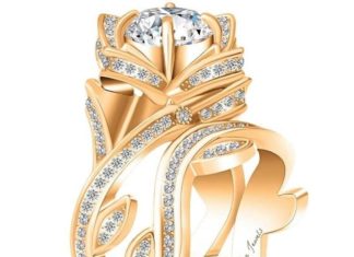 Birthday Gifts Ideas : Museum 14K Yellow Gold 2CT Lab Diamond Floral Wedding Bridal Set