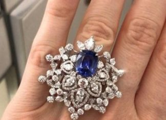 Birthday Gifts Ideas : Museum 4CT Asscher Cut Blue Russian Lab Diamond Ring