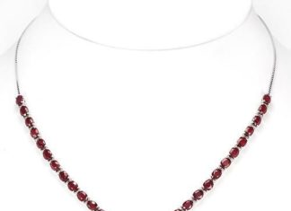 Birthday Gifts Ideas : Natural Oval Cut Red Ruby & Pink Sapphire Jaguar Necklace