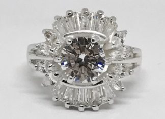 Birthday Gifts Ideas : Sunshine, A Perfect 1.7CT Round Cut Russian Lab Diamond Engagement Ring