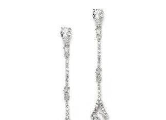 Birthday Gifts Ideas : The Grace, A Delicate AAAA Cubic Zirconia Linear Wedding or Bridesmaids Earring …