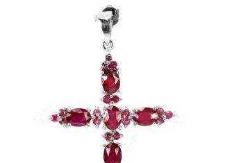 Birthday Gifts Ideas : Vintage 4.34TCW Red Ruby Cross Pendant