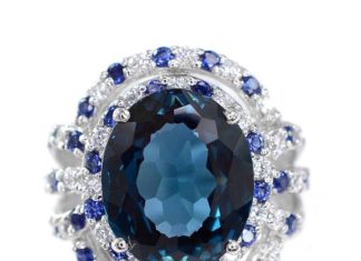 Birthday Gifts Ideas : Vintage 9.9CT Oval Cut London Blue Topaz Blue Sapphire Accents