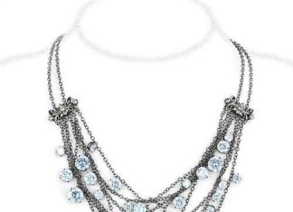 Birthday Gifts Ideas : Vintage Style Cobalt Black Round Cut Aquamarine Necklace