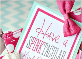 Birthday Gifts Inspiration : DIY Handmade PINK Gift Idea and Free Printable at the36thavenue.com