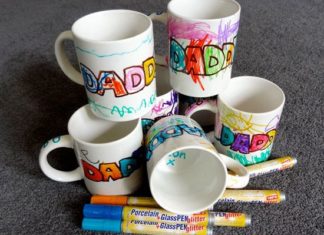 Birthday Gifts Inspiration : Fathers Day Sharpie Mugs | Easy Fathers Day Crafts for Kids to Make | DIY Birthd…