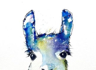 Birthday Gifts Inspiration : Lamas, Art de l’aquarelle, Art Print, Baby Shower, anniversaire, Arts enfants,…