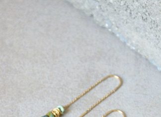 Birthday Gifts Inspiration : Minimalist, delicate gold filled threader earrings with small semi precious natu…
