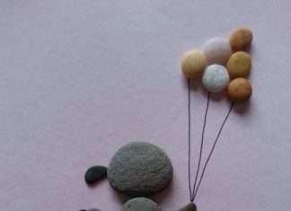 Birthday Gifts Inspiration : Pebble art Girl with balloons birthday gift by madebynatureandme