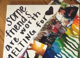 Birthday Gifts Inspiration : Present for one of my best friends! I did a crayon melt with pictures of us over…