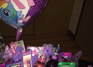 Birthday Gifts Inspiration : Purple themed 21st birthday gift basket for a female
