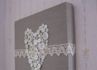 Birthday Gifts Inspiration : canvas, fabric, lace and buttons – does not have to be a heart. This could be do…