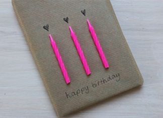 Birthday Gifts Inspiration : diy birthday gift wrap with candles and kraft paper