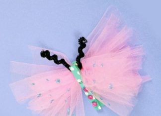Birthday Inspiration: Basteln mit Kindern: Schmetterling aus Tüll & Wäscheklammer #diy