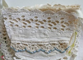 Birthday Inspiration: Beautiful old linens made into a buntings. So sweet