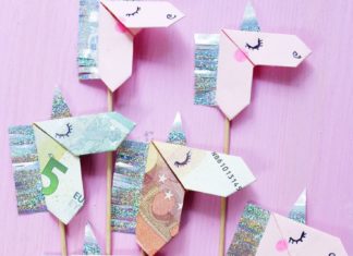 Birthday Inspiration: DIY Origami Einhörner falten: Tolle Geschenkidee für Einhorn Fans!