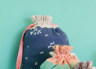 Birthday Inspiration: Lined Drawstring Bags made in Curiosities by Jeni Baker