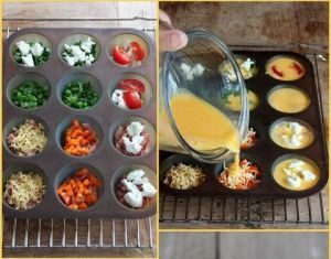 Birthday Inspiration: Mini Frittas …….. als Snack mit Getränken! Schlagen 7 Eier und 2 Esslöffel…