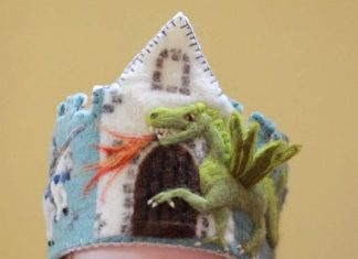 Birthday Inspiration: Needle Felted Dragon and Castles Waldorf Crown by sewheartfelted