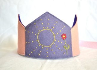 Birthday Inspiration: Pink and Purple Dotted Sun and Red Flower Waldorf Wool Felt Birthday Crown, READ…
