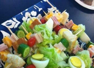 Birthday Inspiration: Salad Kabobs. Great summer side dish. Love this idea! This doesn’t link to a w…