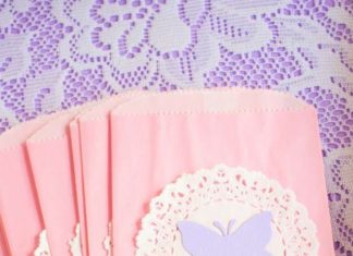 Birthday Inspiration: Shabby chic butterfly birthday party favor bags! See more party planning ideas a…