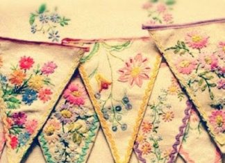 Birthday Inspiration: Vintage embroidery bunting