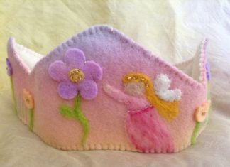 Birthday Inspiration: Waldorf inspired felt crown – hand dyed pure wool felt on Etsy, $27.98