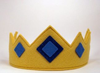 Birthday Inspiration: Wool Felt Crown Royal crown with blue jewels by dreamchildstudio