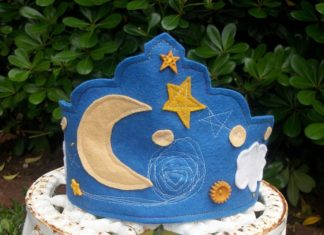 Birthday Inspiration: stars moon celestial birthday wool felt crown waldorf dress up