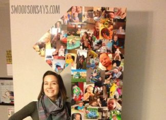 Birthday Party : How to make a cheap first birthday party decoration from cardboard & photo print…