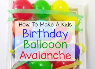 Birthday Party : How to make a kids birthday balloon avalanche where balloons fall from the ceili…