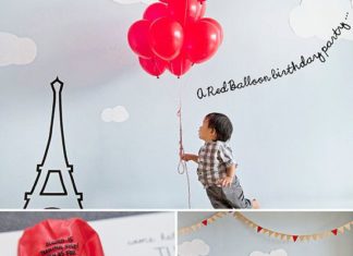 Birthday Party Inspiration : A Parisian, Red Balloon First Birthday Party