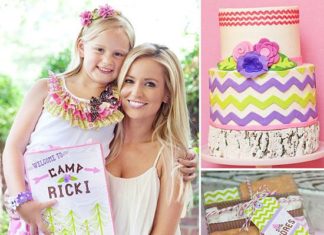 Birthday Party Inspiration : A creative, sweet glamping party complete with a gorgeous cake and on-theme swee…