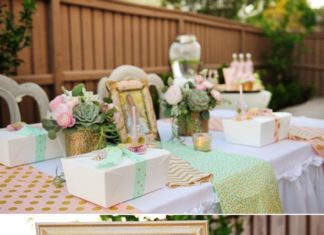 Birthday Party Inspiration : A pink-and-mint-green color scheme with an accents of gold would make for the pe…