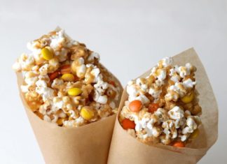 Birthday Party Inspiration : Get the recipe for Peanut Butter Caramel Popcorn Torches.