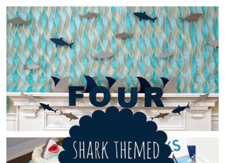 Birthday Party Inspiration : This Sweet Shark Birthday Party is going to blow your mind! Modern, fun, and cre…