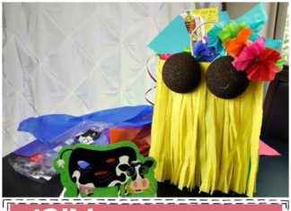 Birthday Party : Make this DIY Hula Girl Gift Bag for a birthday or summer party! It's easy t…