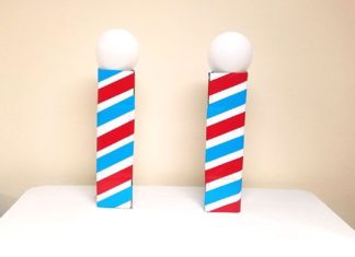 Birthday Party : Make this barber shop pole centerpiece for you haircut party! This cool barber s…
