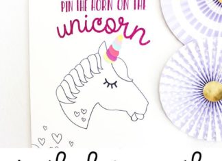 Birthday Party : This Pin the Horn on the Unicorn Party Game is adorable and so easy to create wi…