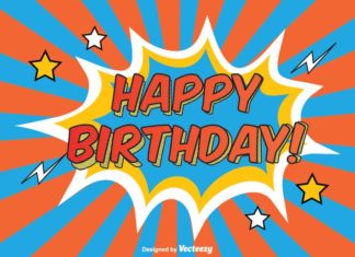 Happy Birthday Wiches : Comic Style Happy Birthday Illustration