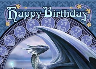 Happy Birthday Wiches : Lady and Dragon Card | Anne Stokes Magickal Dragon Happy Birthday Card