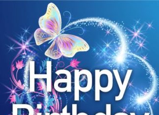 Happy Birthday Wiches : Shining Rose & Butterfly Happy Birthday Card