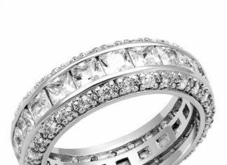 Birthday Gifts Ideas : A Perfect Princess & Round Cut Russian Lab Diamond Wedding Band Eternity Ring