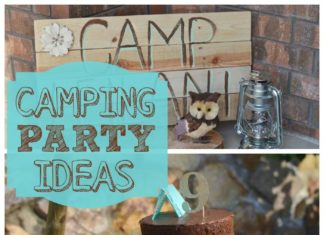 Birthday Decoration : A fun backyard camping girl birthday party with turquoise tents, cake and a scav…