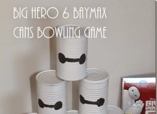 Birthday Decoration : Big Hero 6 Party Game Idea- Baymax and Yokai Cans Bowling Game Keeping it Simple…