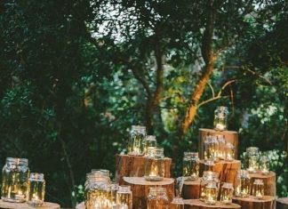 Birthday Decoration : Breathtaking woodland wedding covered with mason jars with lights is worth a day…