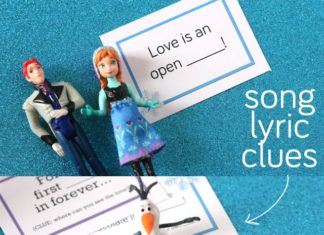 Birthday Decoration : Frozen lyrics Scavenger Hunt The movie is coming TOMORROW! And thanks to Heather…