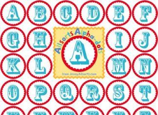 Birthday Decoration : Fun printable alphabet circles for banner making from Jenny at Allsorts (via One…